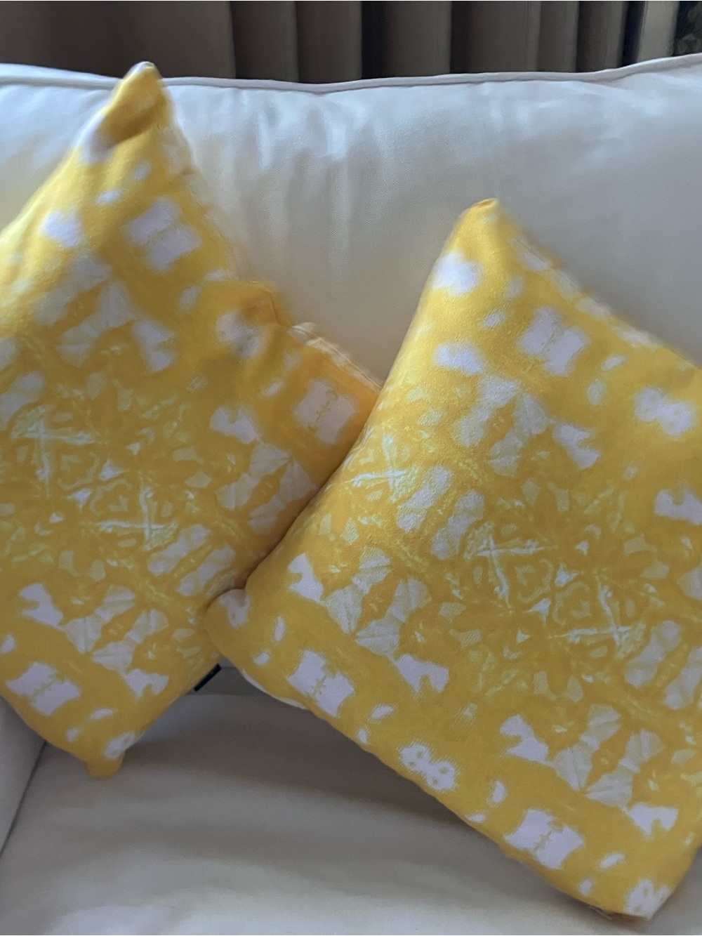 Society6 Yellow and White Abstract Pattern Throw Pillows